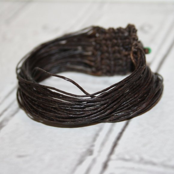 Beautiful brown bracelet with teal toggle 7.5-8" - Picture 2 of 3